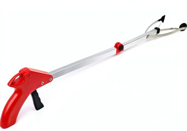 Garbage Picker Trash Picker Reacher Garbage Picker Folding Trash Grabber Garden Leaves Waste Pick Up for Trash Litter Picker Rubbish Tongs Arm Extension(Red handle)-8