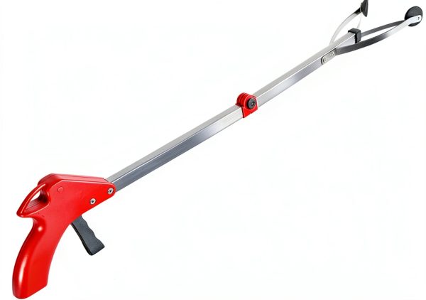 Garbage Picker Trash Picker Reacher Garbage Picker Folding Trash Grabber Garden Leaves Waste Pick Up for Trash Litter Picker Rubbish Tongs Arm Extension(Red handle)-5