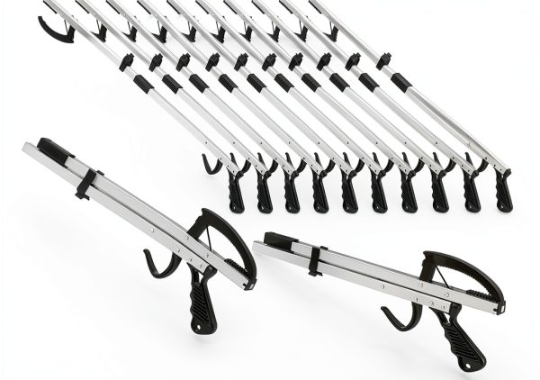 Mumufy 12 Pack Grabber Reacher Tool for Elderly, 32" Foldable Trash Picker Long Pick up Stick Lightweight Handy Mobility Arm Extension Aid Reaching Assist Tool for Disabled, After Surgery Recovery-0