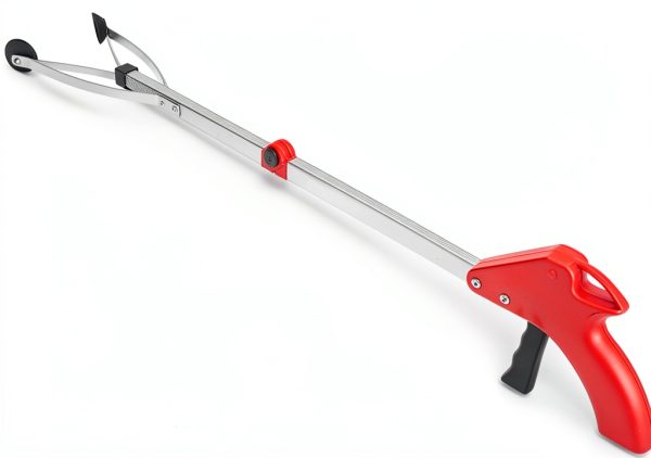 Garbage Picker Trash Picker Reacher Garbage Picker Folding Trash Grabber Garden Leaves Waste Pick Up for Trash Litter Picker Rubbish Tongs Arm Extension(Red handle)-7
