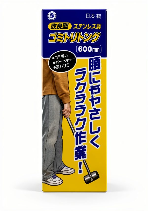 Nagatsuka Stainless Steel Garbage Removal Tongs 23.6in Charcoal-1