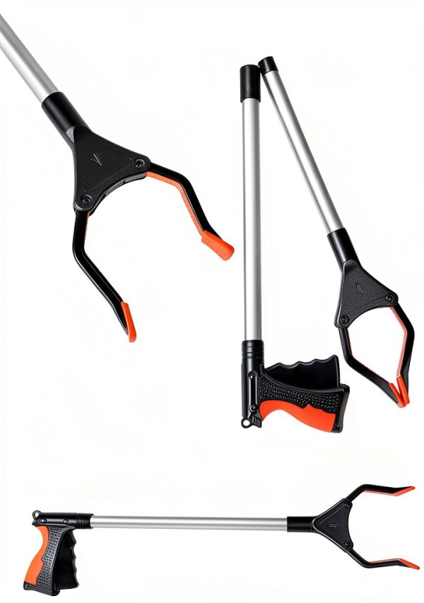 Reacher Grabber Tool, 32" Grabbers for Elderly, Lightweight Extra Long Handy Trash Claw Grabber, Mobility Aid Reaching Assist Tool for Trash Pick Up, Nabber, Litter Picker, Arm Extension (Orange2)-5