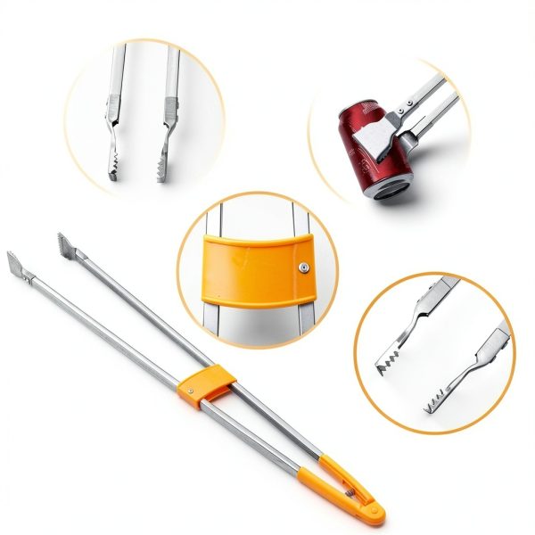 4 Pack 36" Reacher Grabber Tool Lightweight Litter Pick up Sticks Aluminum Rustproof Trash Grabber Garbage Picker Grabber Garden Leaf Cleaning Trash Tong Reaching Assist Tool for Elderly-2